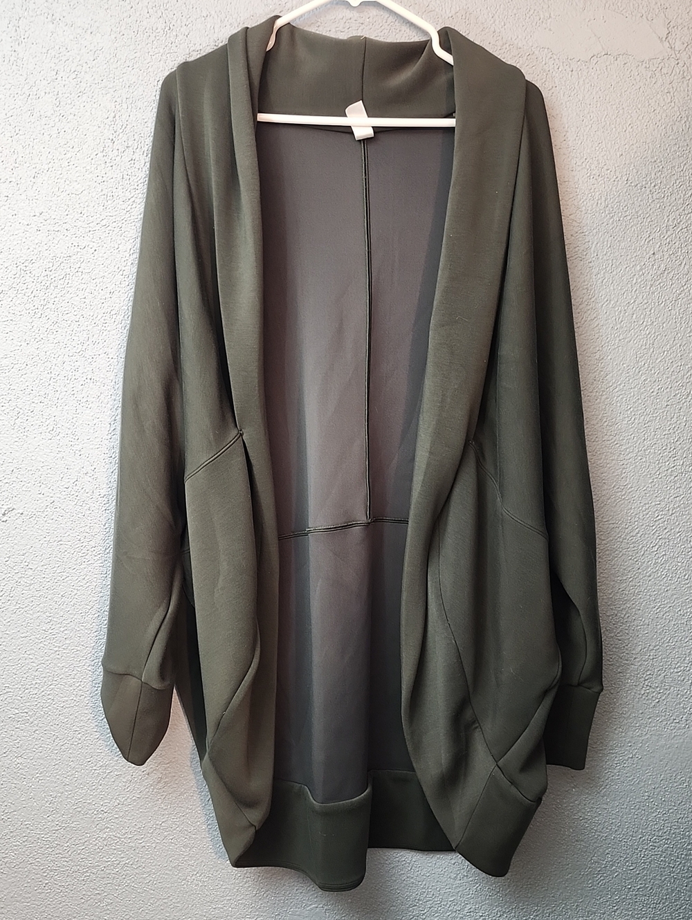 SPANX Olive Green Open-Front Draped Cardigan